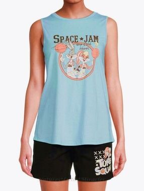 Space Jam Light Blue Graphic Tank Top